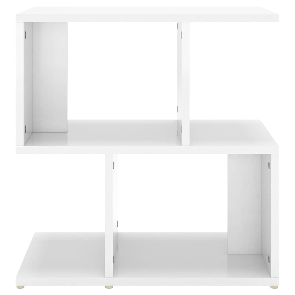 Mesas de cabeceira 2pcs derivados de madeira branco brilhante