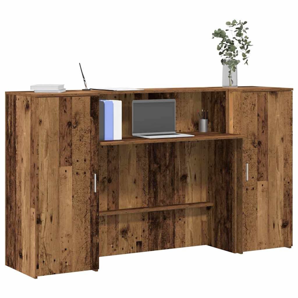 Balcão de recepção 180x50x103,5 cm madeira madeira velha