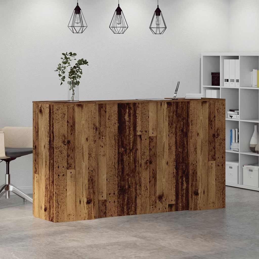 Balcão de recepção 180x50x103,5 cm madeira madeira velha