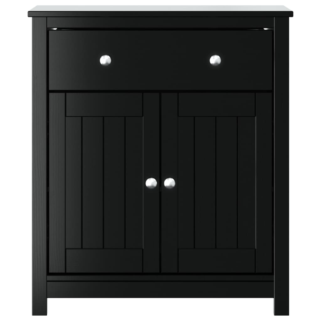 Móvel de casa de banho berg 69,5x34x80 cm pinho maciço preto