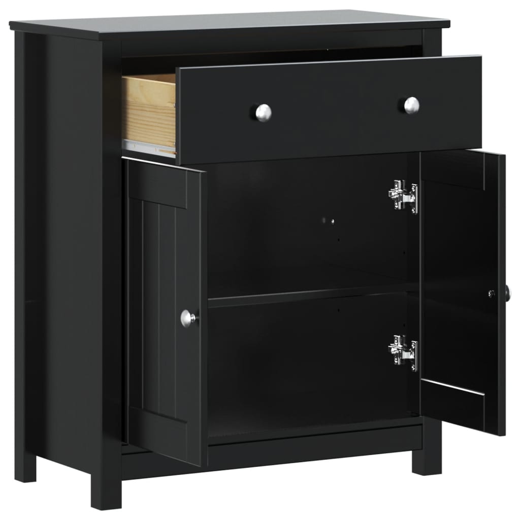 Móvel de casa de banho berg 69,5x34x80 cm pinho maciço preto