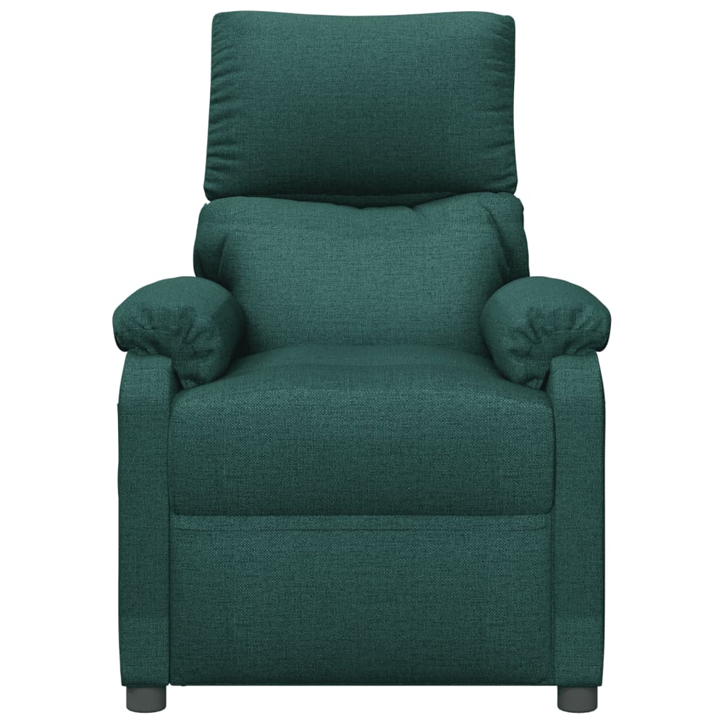 Poltrona de massagens elétrica tecido verde-escuro