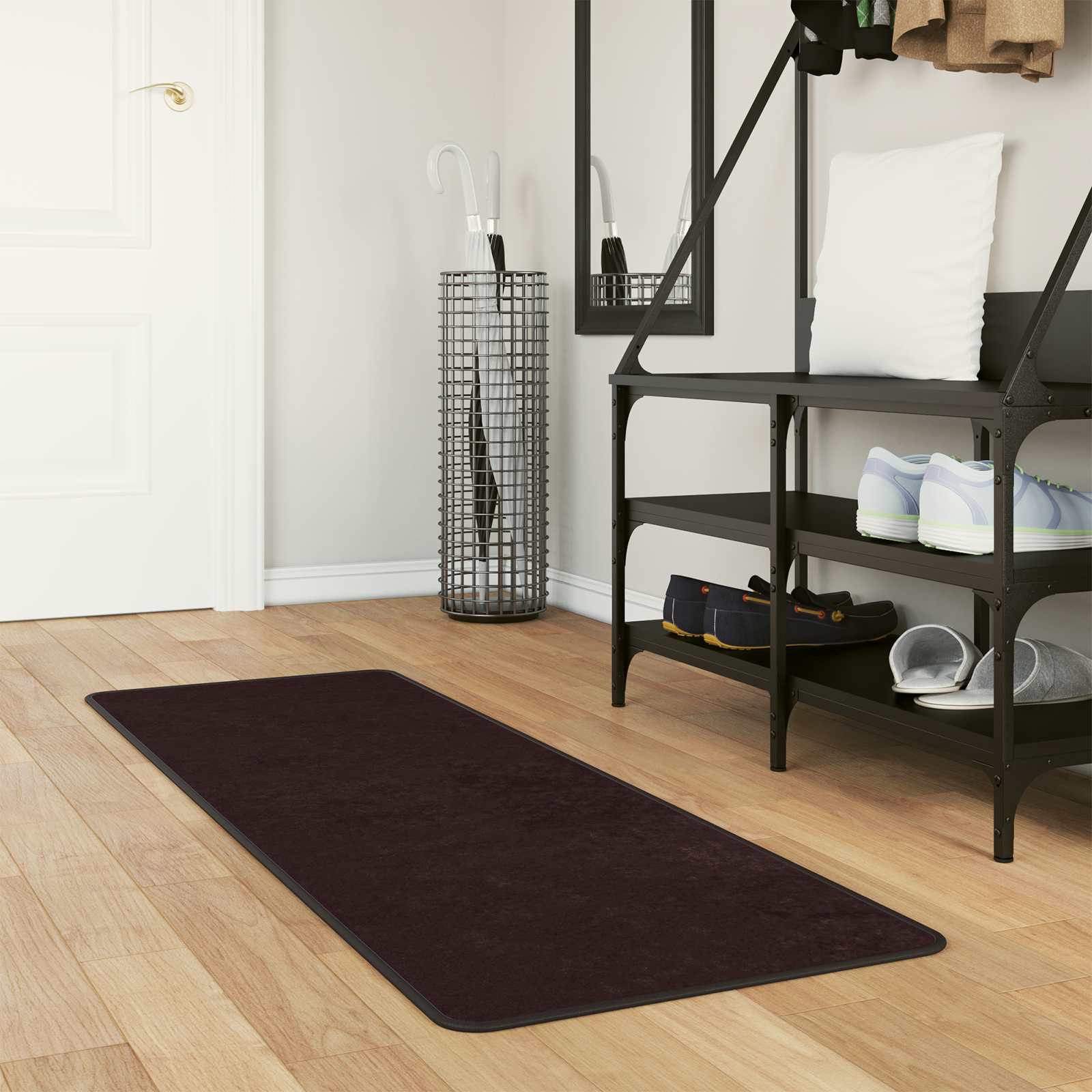 Passadeira marsa antracite 50 x 100 cm poliéster e PVC