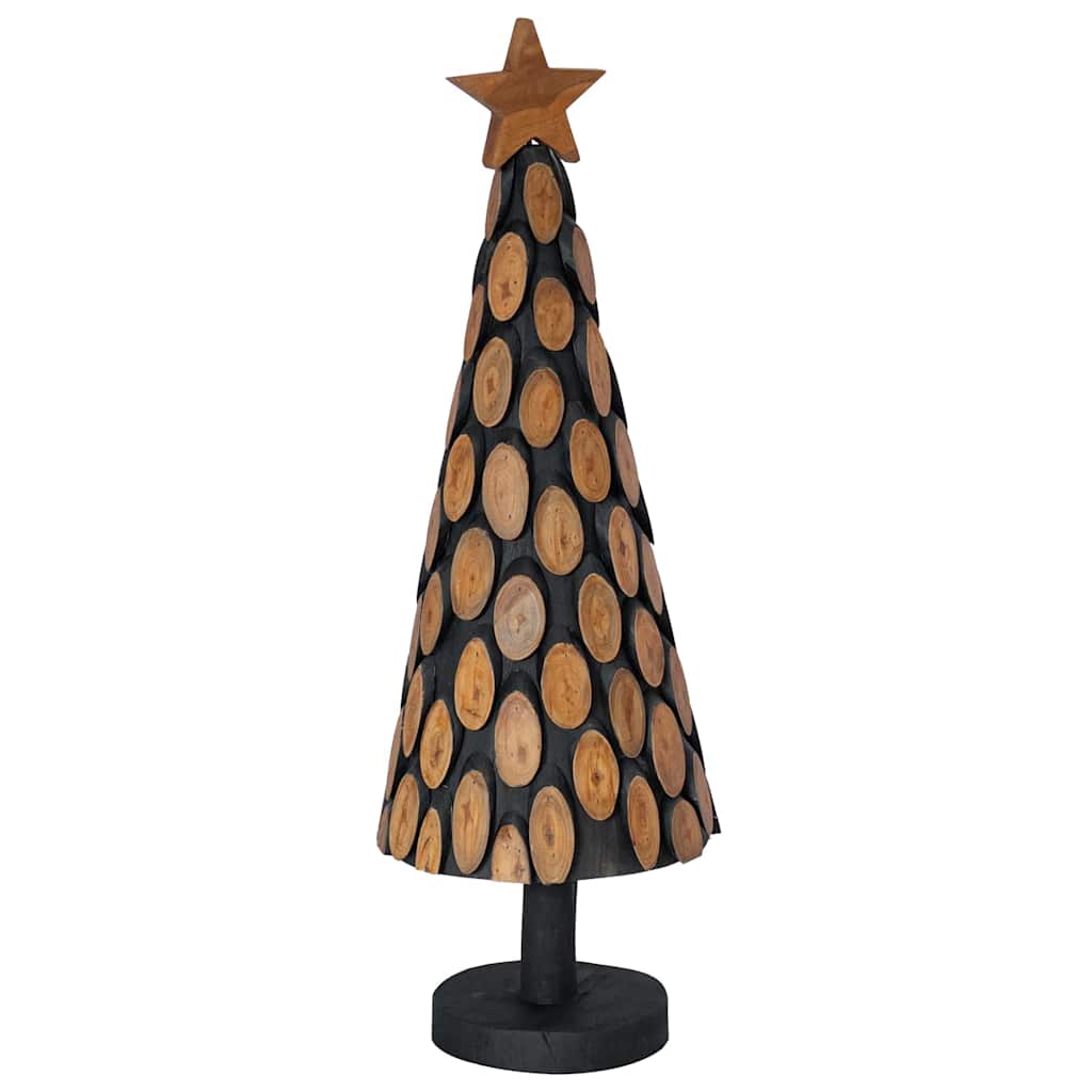 Árvore de natal castanho 90 cm madeira de teca maciça