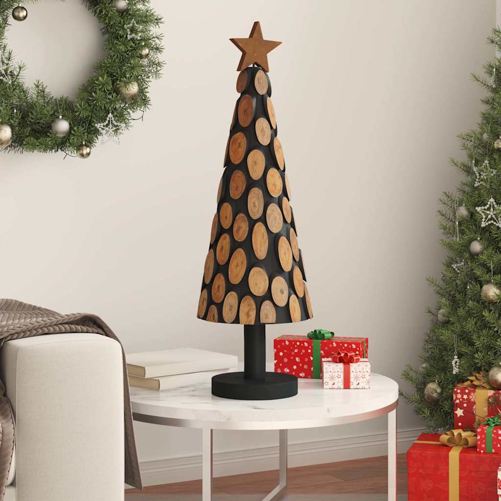 Árvore de natal castanho 90 cm madeira de teca maciça