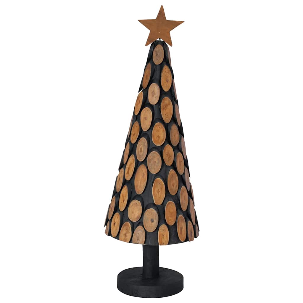 Árvore de natal castanho 90 cm madeira de teca maciça