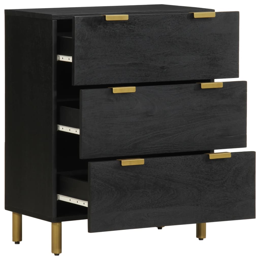 Aparadores 2 pcs 60x33x75 cm derivados de madeira preto