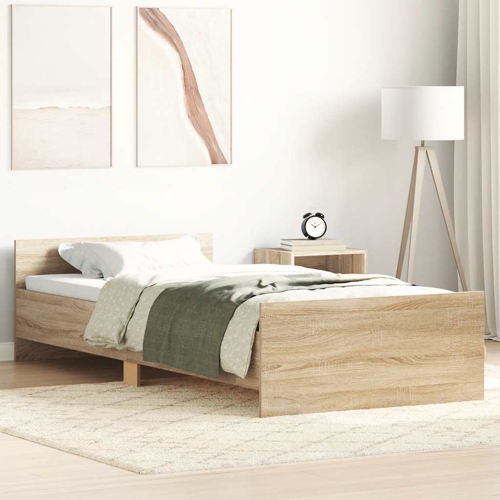 Estrutura cama s/ colchão derivados de madeira carvalho sonoma
