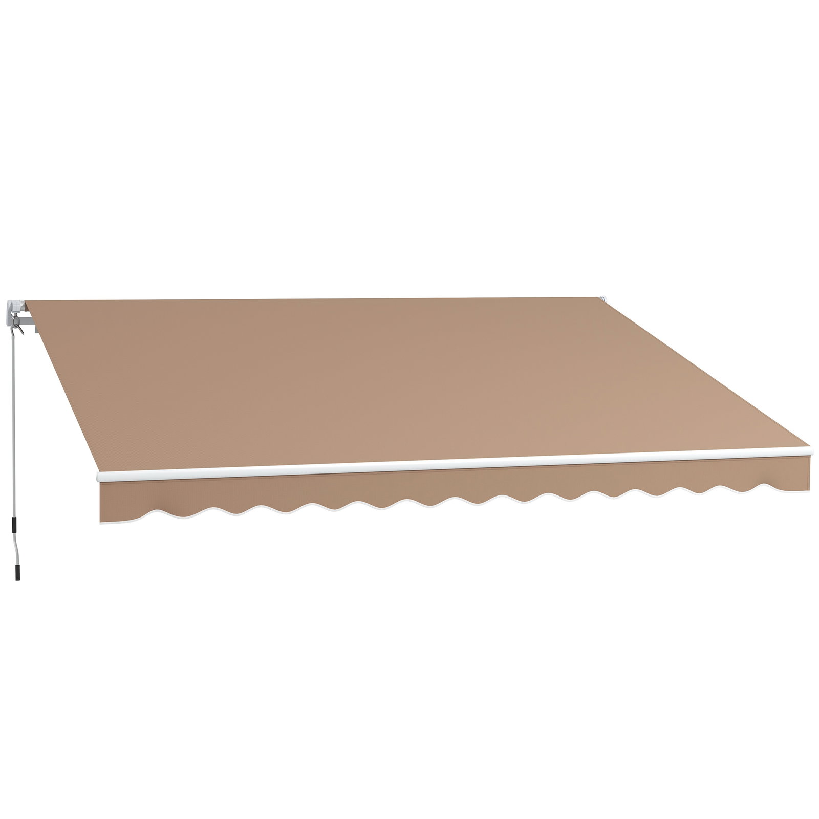 Toldo manual retrátil 350x250 cm para varanda com manivela de metal impermeável e anti-UV para jardim janelas marróm