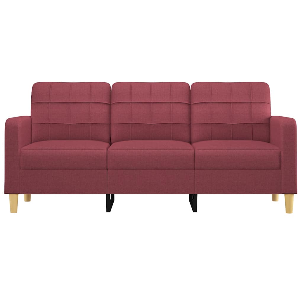 Sofá de 3 lugares tecido 180 cm vermelho tinto