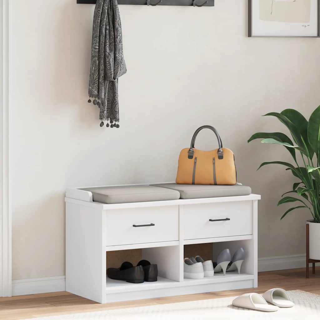 Banco de entrada sandnes branco 87x40x50 cm pinho maciço