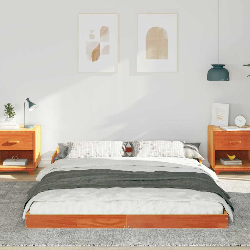 Estrutura da cama marrom cera 150 x 200 cm