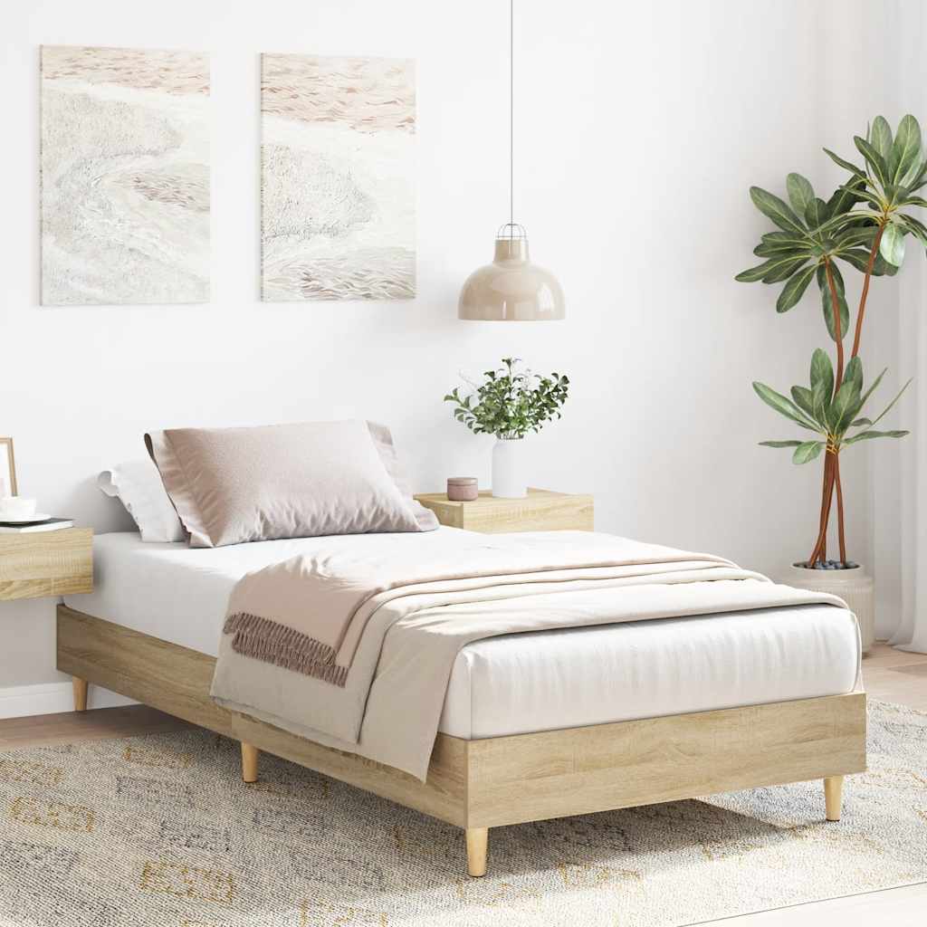 Estrutura cama s/ colchão 75x190 cm carvalho sonoma