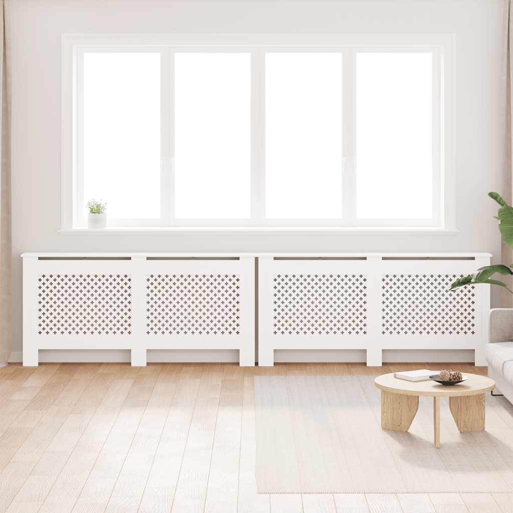 Coberturas de radiador 2 pcs 172x19x81,5 cm MDF branco