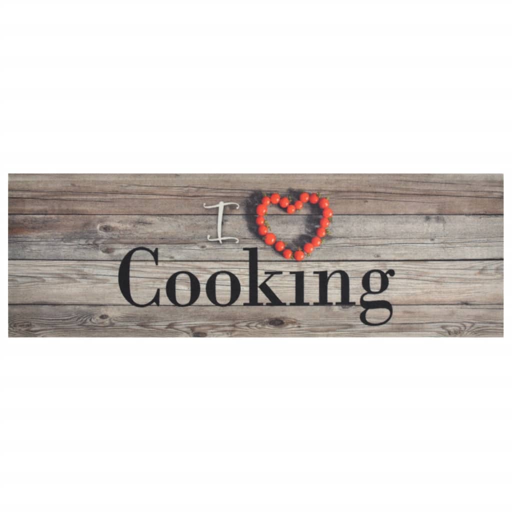 Tapete de cozinha lavável 60x180 cm veludo padrão cooking cinza