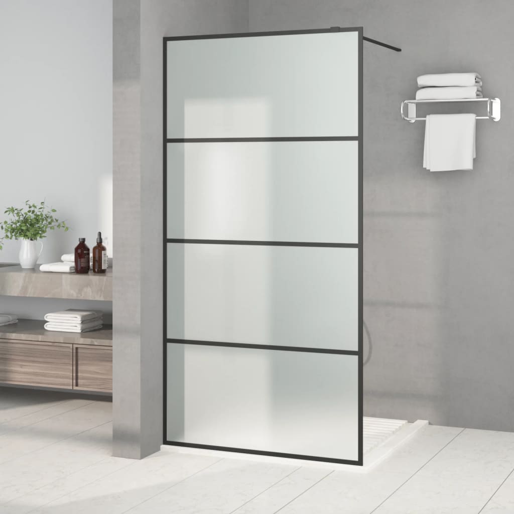Divisória de chuveiro 100x195 cm vidro opaco esg preto