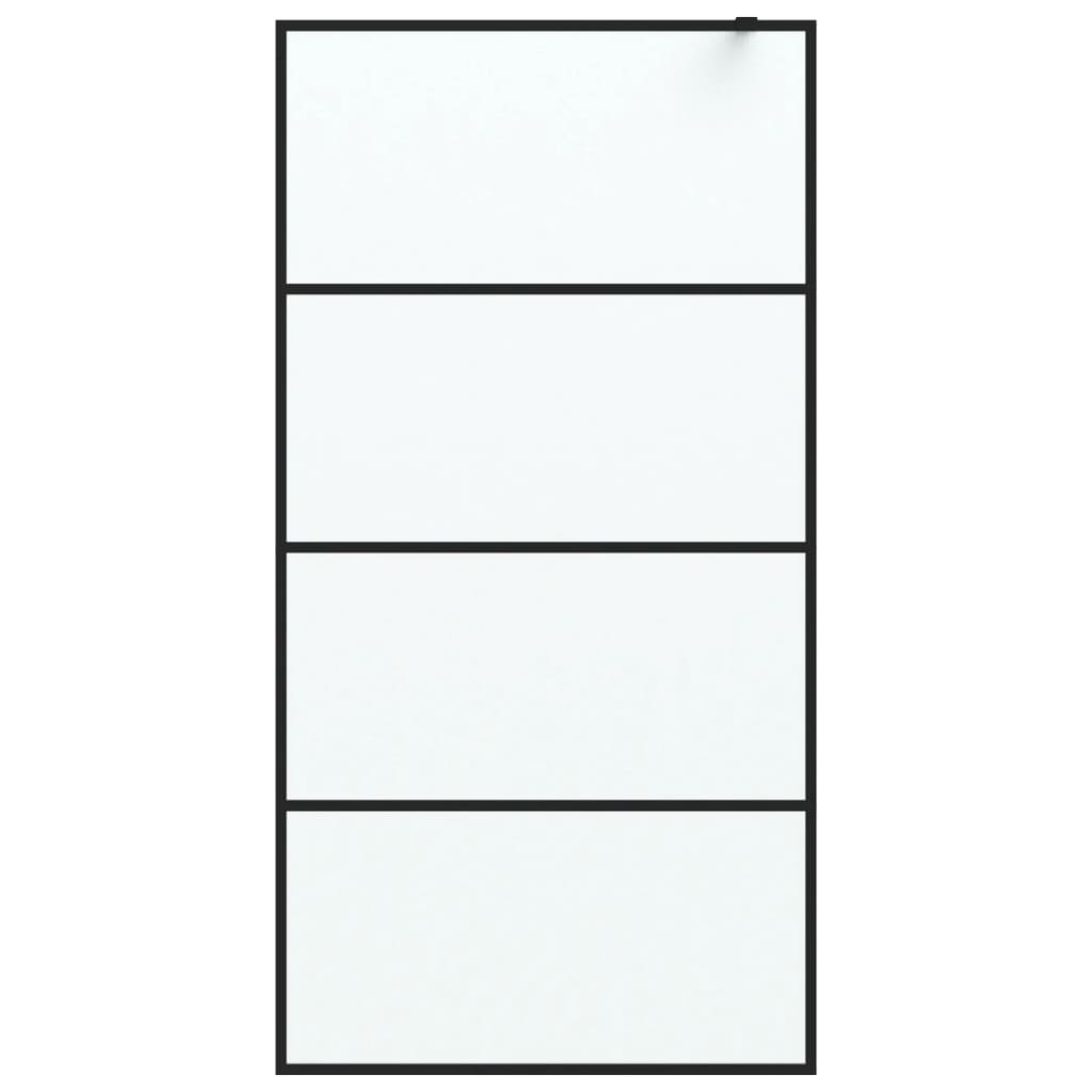 Divisória de chuveiro 100x195 cm vidro opaco esg preto