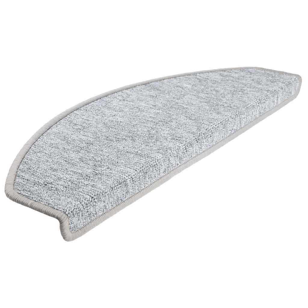 Tapetes de escada 20 peças 65x24x4 cm cinza claro semicircular grande