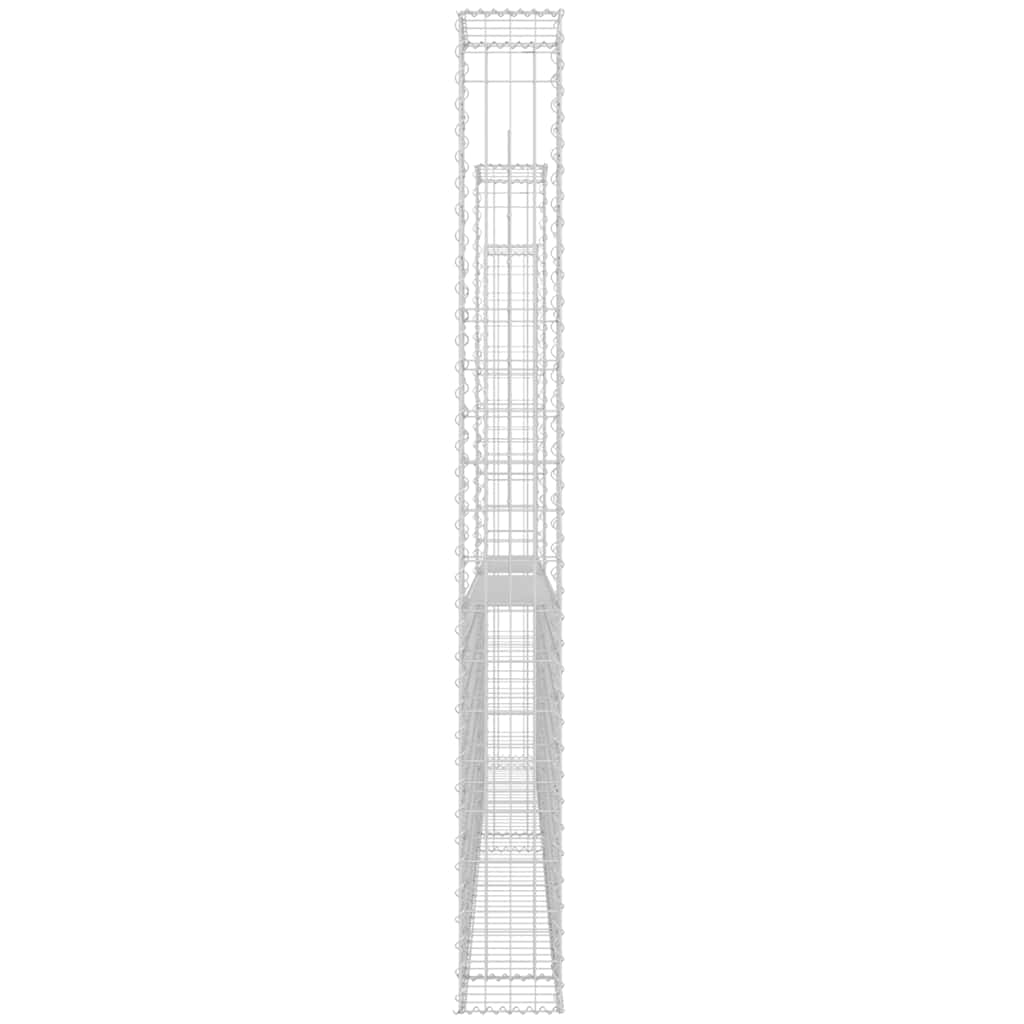 Cesto gabião em forma de u c/ 3 postes 260x20x200 cm ferro