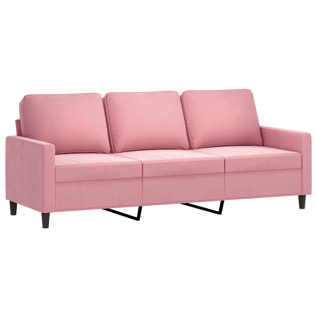2 Pcs conjunto de sofás com almofadões veludo rosa