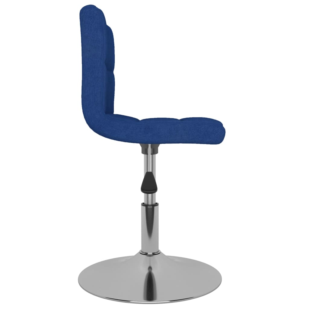 Cadeiras de jantar giratórias 6 pcs tecido azul