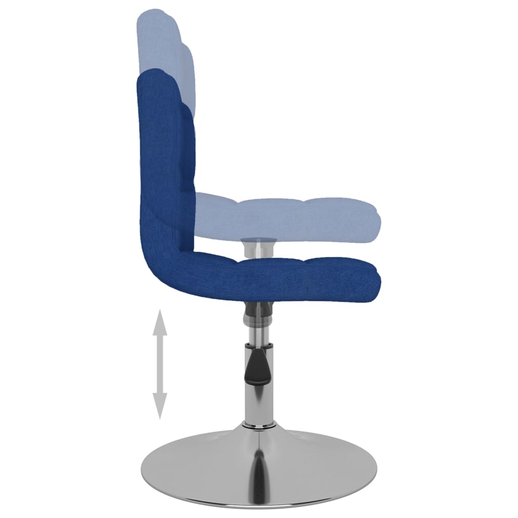 Cadeiras de jantar giratórias 6 pcs tecido azul