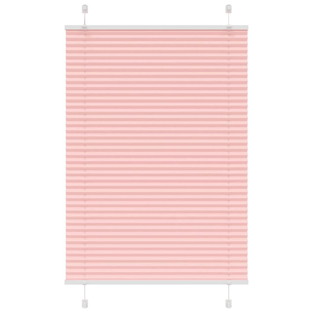 Rosa plissada cega 100x100 cm largura tecido 99,4 cm poliéster