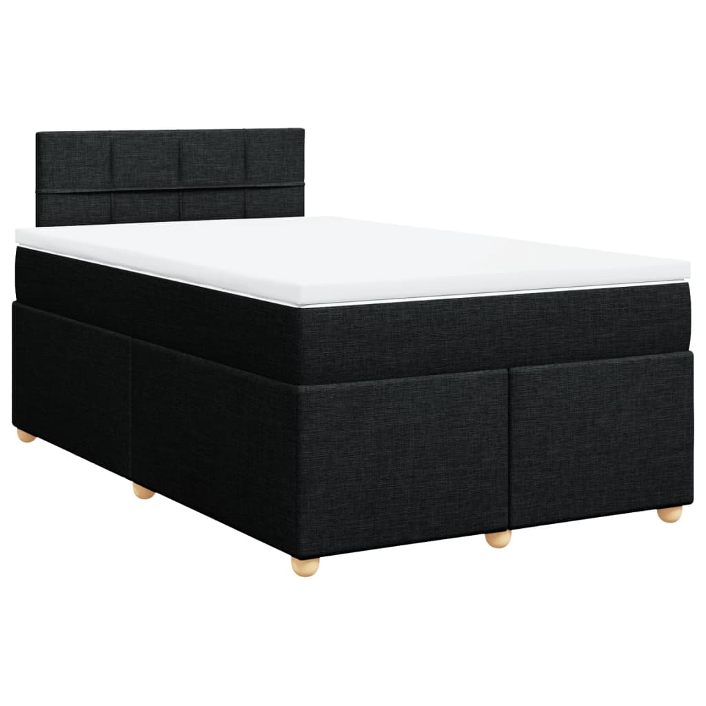Cama com molas/colchão 120x200 cm tecido preto