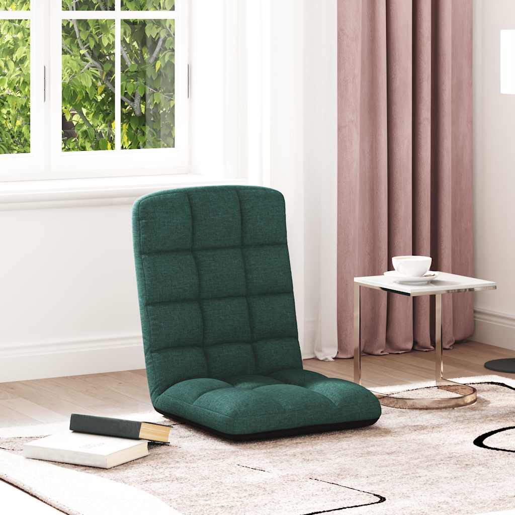 Cadeira de piso dobrável 71x51x62 cm tecido verde escuro