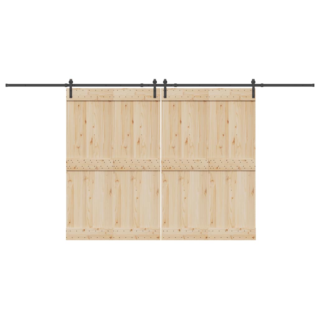 Kit de ferragens para porta deslizante 427 cm aço preto