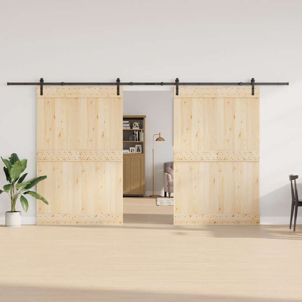 Kit de ferragens para porta deslizante 427 cm aço preto