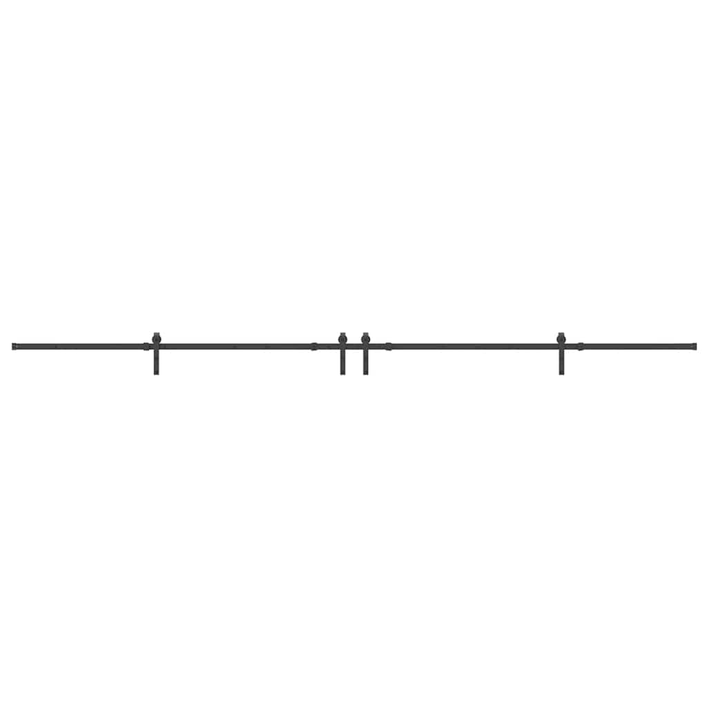 Kit de ferragens para porta deslizante 427 cm aço preto