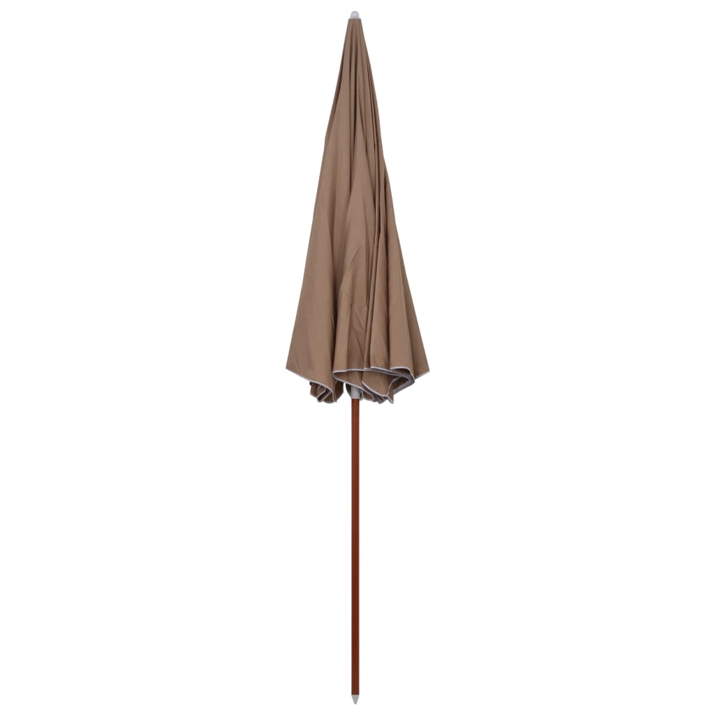 Guarda-sol de jardim c/ poste de aço 300cm cinzento-acastanhado