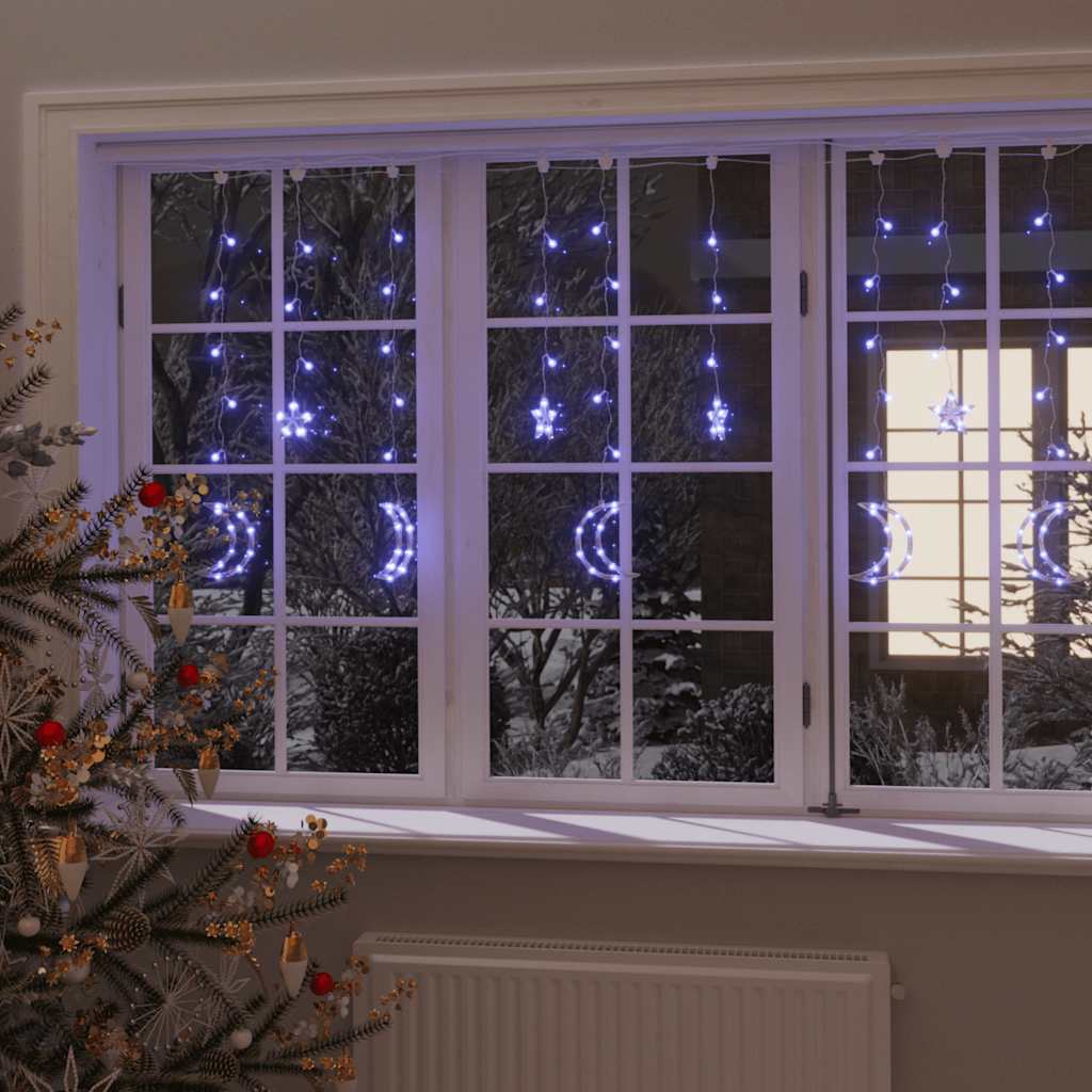 Estrelas e luas de luz c/ controlo remoto 138 leds azul