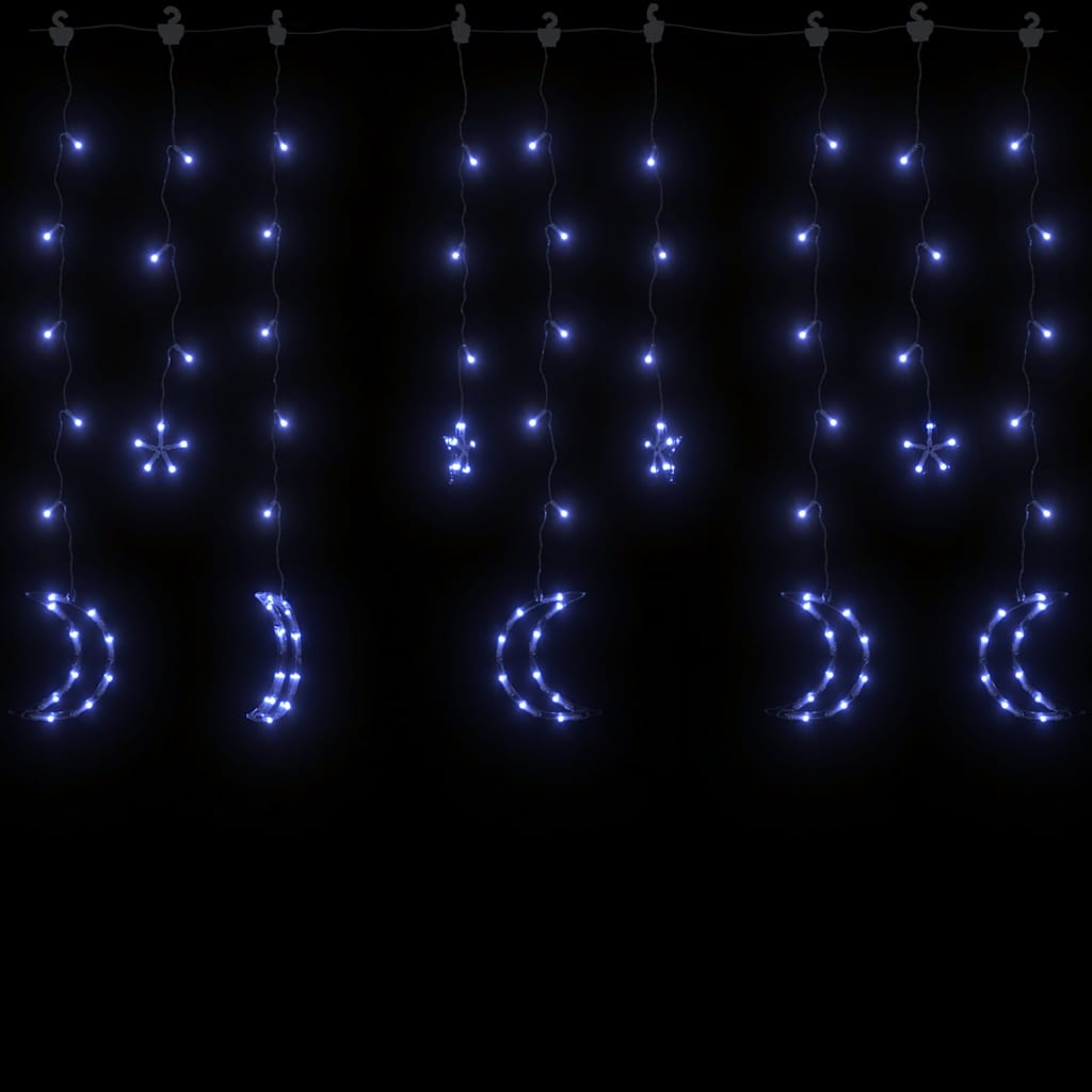 Estrelas e luas de luz c/ controlo remoto 138 leds azul
