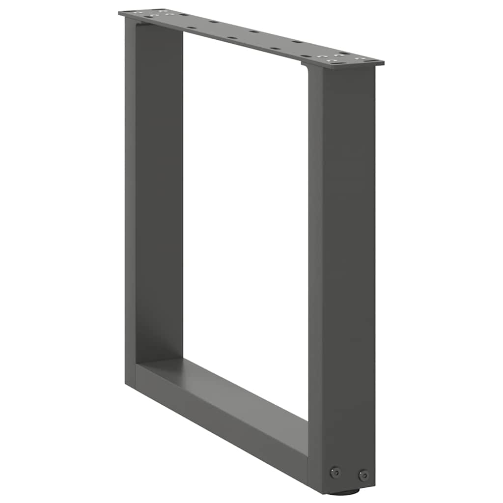 Pés para mesa de centro em forma de u, 2 peças, antracite, 50x (42-43) cm, aço