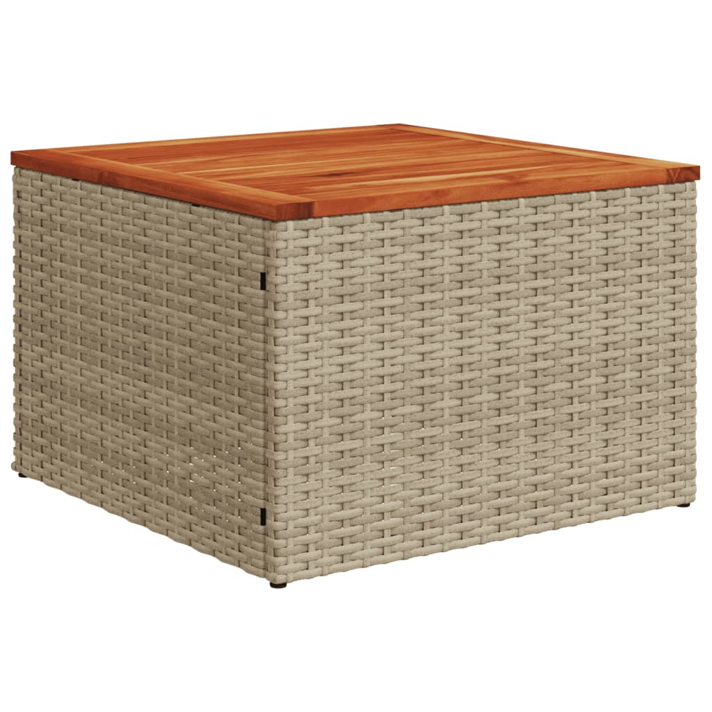 8 Pcs conjunto de sofás p/ jardim com almofadões vime PE bege