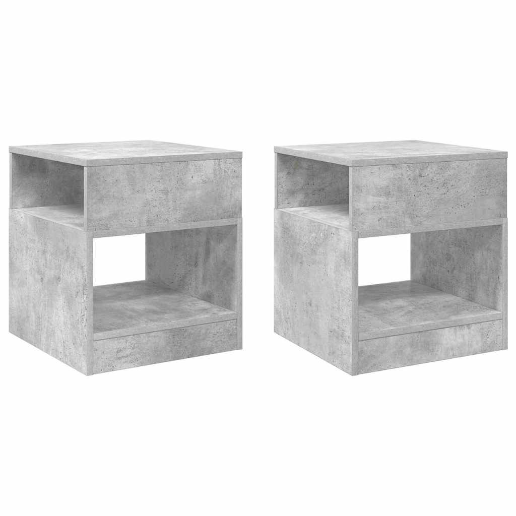 Mesa de apoio 2 unid. cinzento 40,5 x 40 x 45 cm