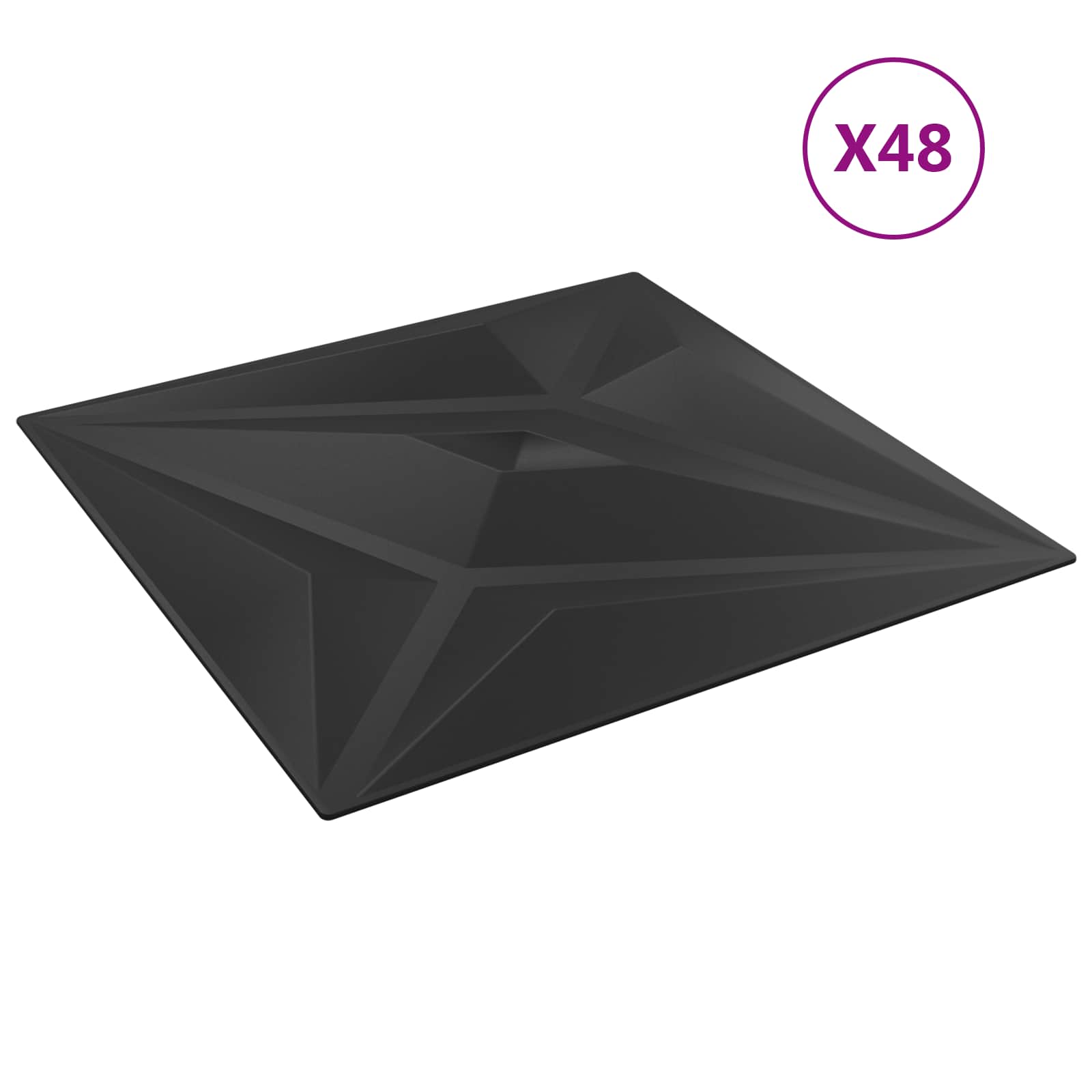 Painéis de parede 48 unid. 50 x 50 cm estrela preta espuma xps