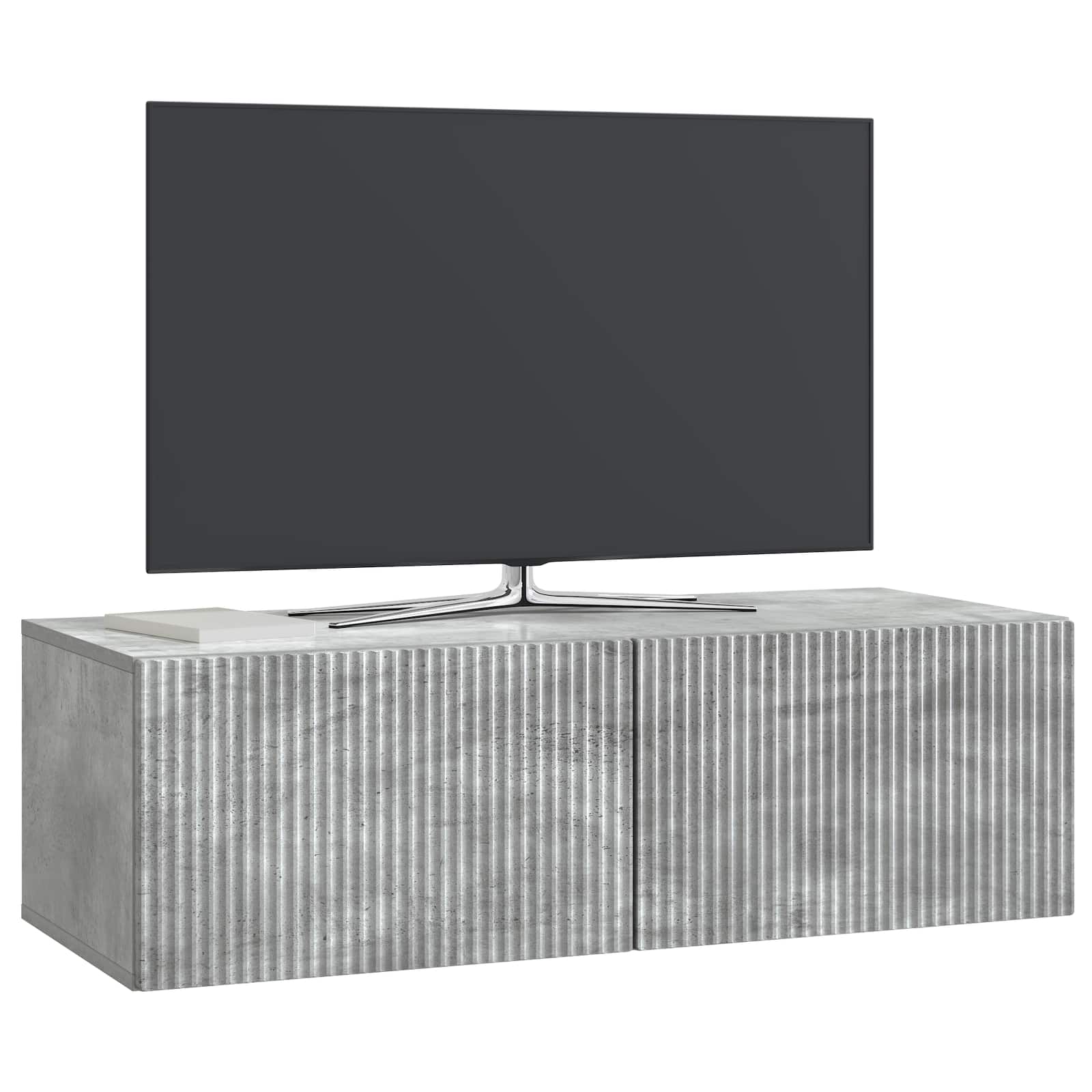 Gabinete de TV de parede cinzento cimento 98 x 41 x 30 cm