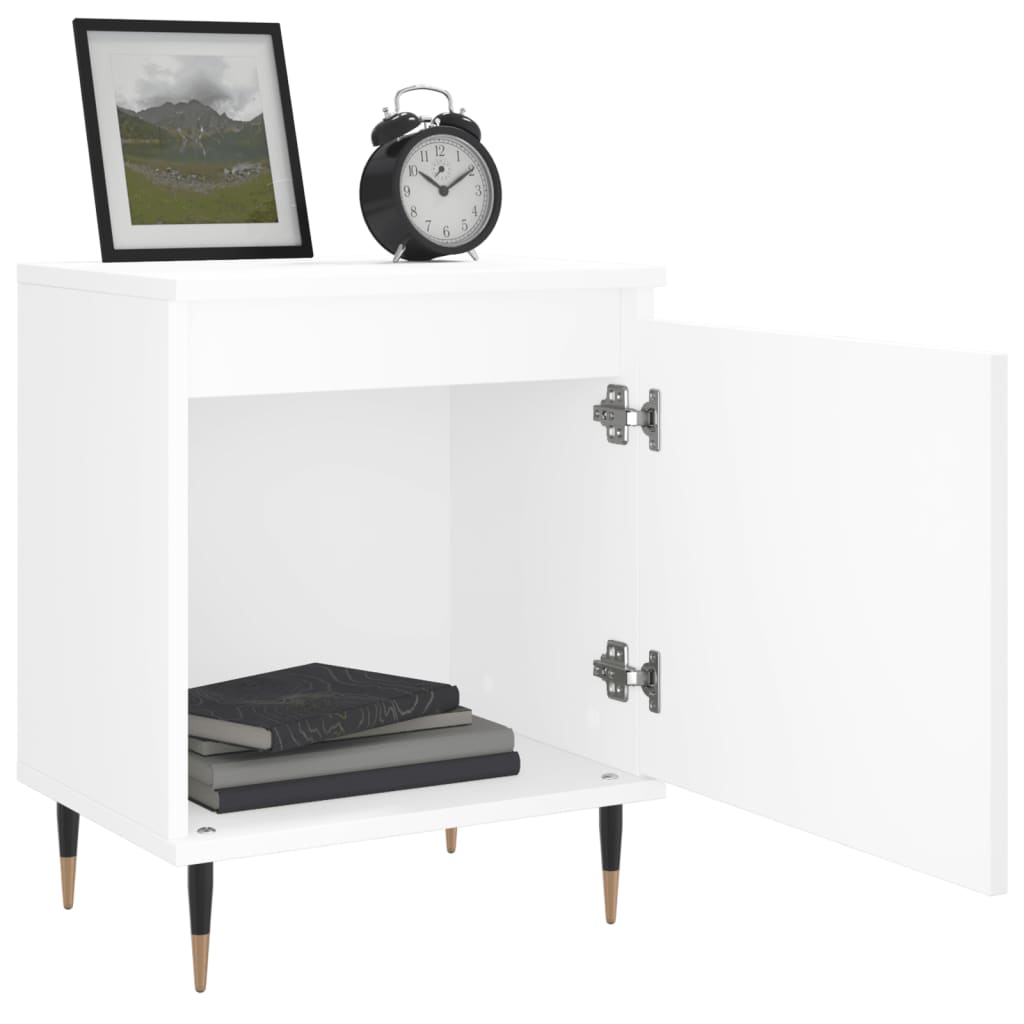 Mesas de cabeceira 2pcs 40x30x50 cm derivados de madeira branco