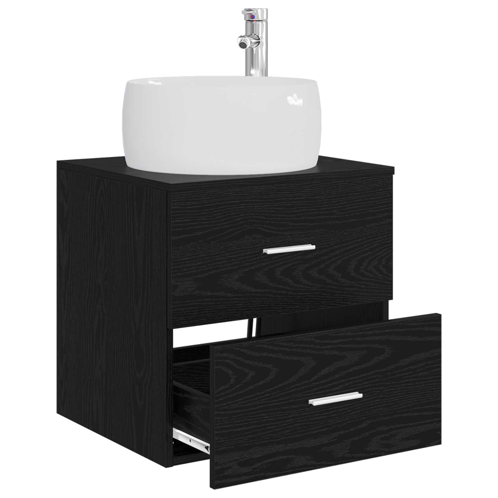 Vaidade com pia suspensa carvalho preto 49,5 x 44,5 x 66 cm