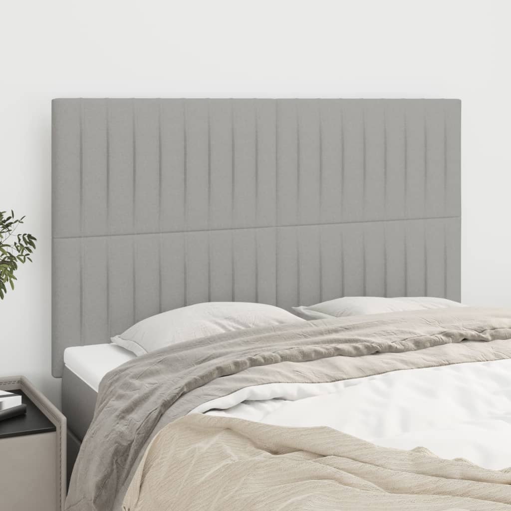 Cabeceira cinza claro 144x5x118/128 cm tecido