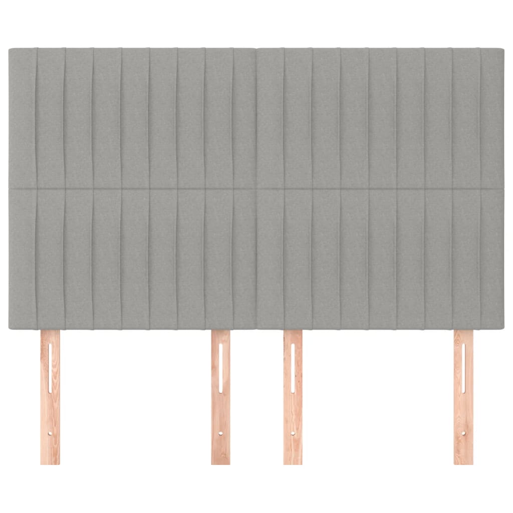 Cabeceira cinza claro 144x5x118/128 cm tecido