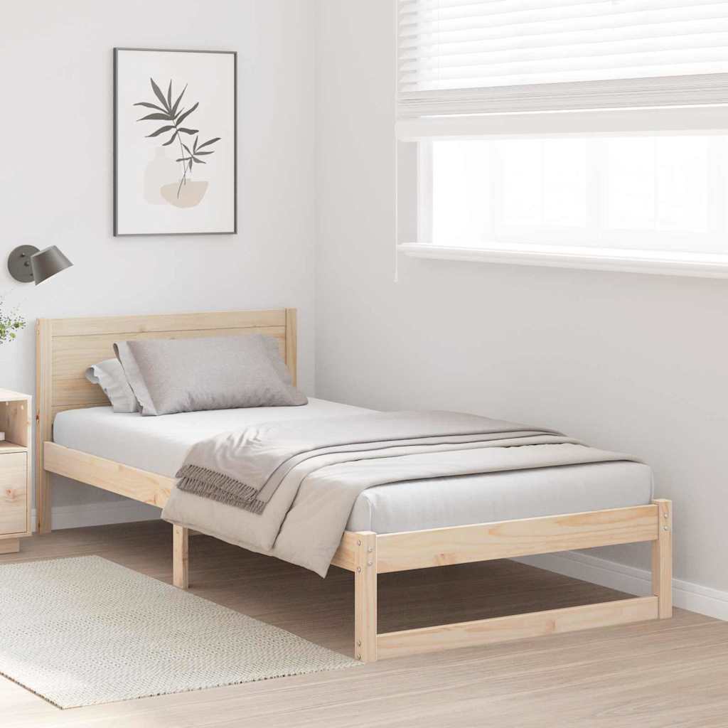 Estrutura da cama com cabeceira natural 90 x 200 cm