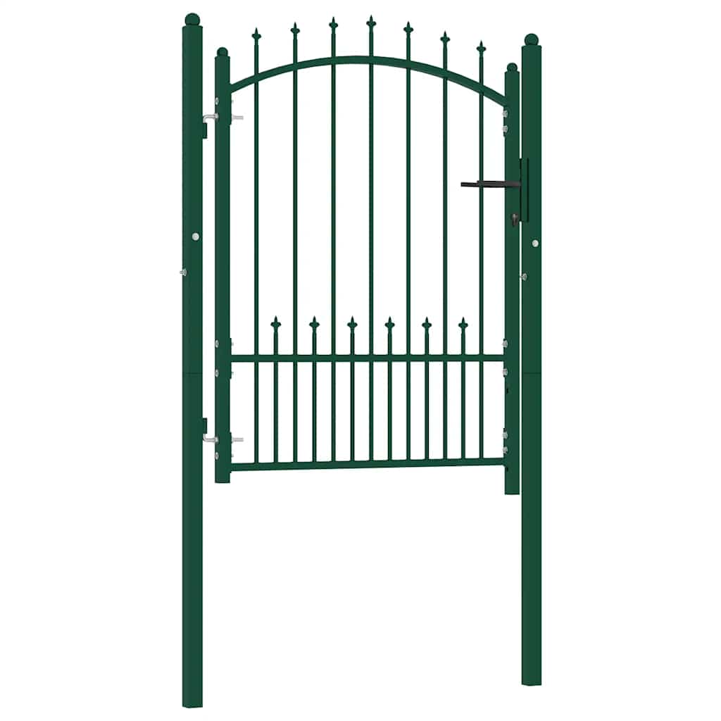 Portão de cerca emmen com pontas de aço 104x109,5 cm verde