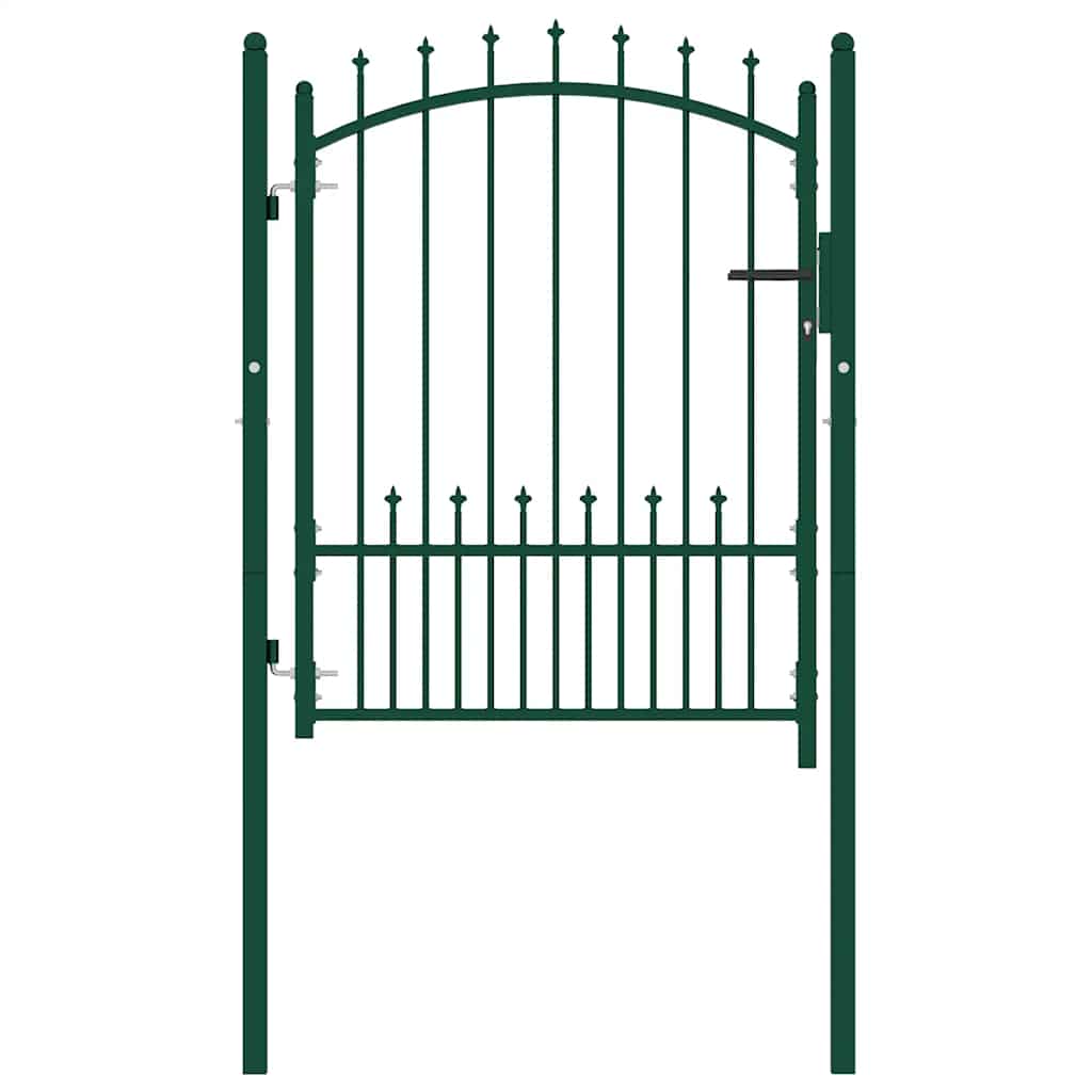 Portão de cerca emmen com pontas de aço 104x109,5 cm verde