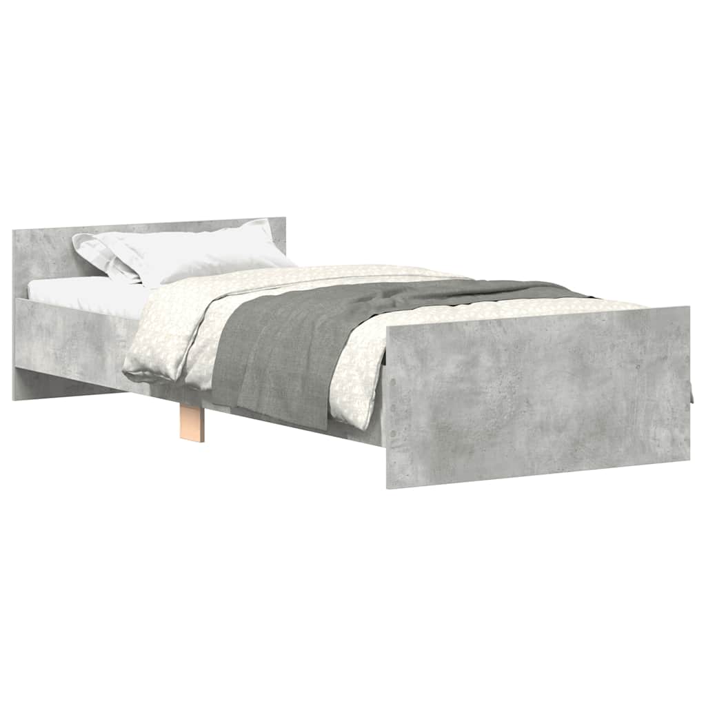 Estrutura de cama 90x200 cm derivados de madeira cinza sonoma