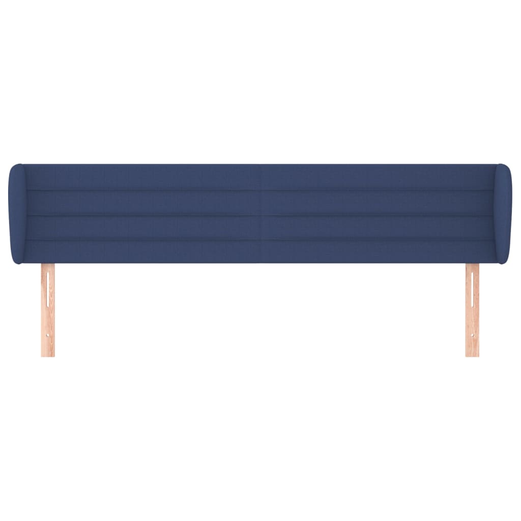 Cabeceira de cama c/ abas tecido 163x23x78/88 cm azul