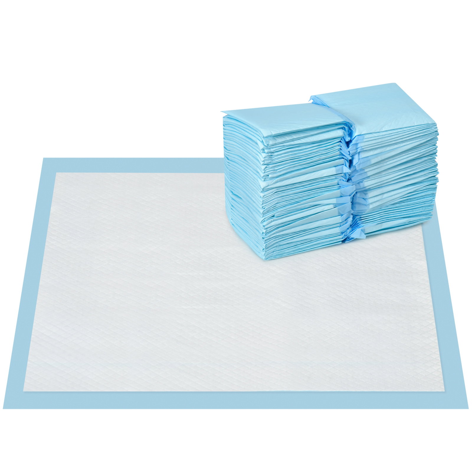 Resguardos de treino animais de estimação 100 unidades 45x60 cm resguardos absorventes para cães com 6 camadas azul